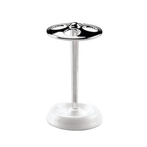 York Toothbrush Stand, Ceramic, Chrome White